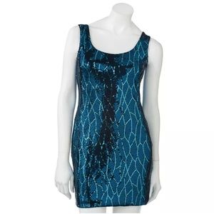 Blue  & Teal Sequin dress